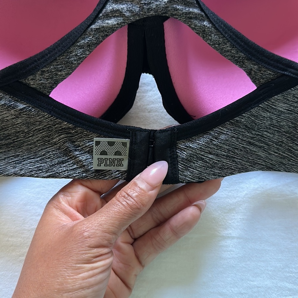 Pink Racer Back Sports Bra - Picture 4 of 4
